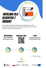 Plakat powtarzający informacje o wideoinfolinii. - Pomoc Ukraina GŁUSI-1