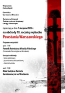 Zapraszamy na obchody 78. rocznicy Powstania Warszawskiego