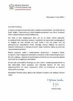  - List Minister Rodziny i Polityki Społecznej